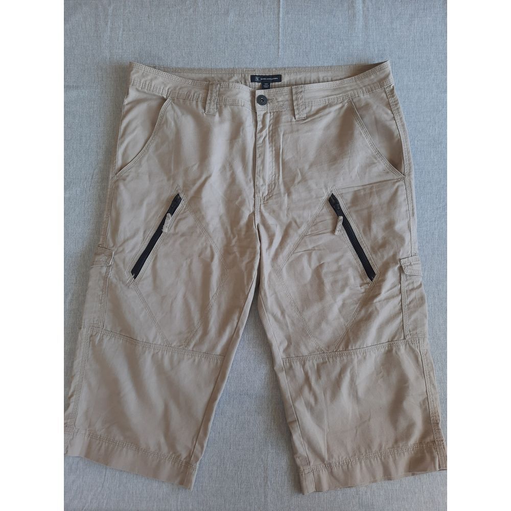 INC International Concept Women 36W Cotton Cargo Zip ‎ Utility Brown Capri Pants